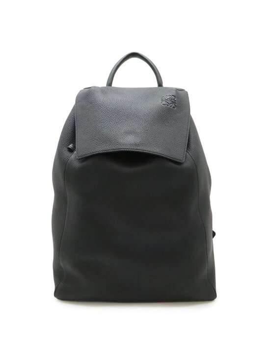 Loewe Drawstring Backpack Anagram Calfskin Leather Black Silver main image 7